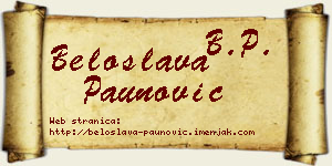 Beloslava Paunović vizit kartica